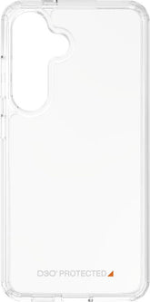 PanzerGlass HardCase with D3O Bio for Samsung Galaxy S24 Transparent Tempered Glass Back Cover with Military Grade Drop Protection and Wireless Charging Compatibility