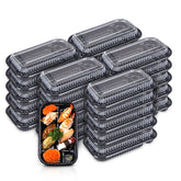 4-Compartment Plastic Disposable Food Container with Lid - 23 x 13 x 5.5 cm