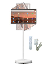 24” Touchscreen FHD Smart TV with Stand, Android 13, 6GB RAM + 64GB Storage, MediaTek MT8788 chipset with integrated GPU, 8MP Camera, 10000mAh Battery, Multi-Swivel Rotation & Remote