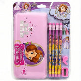 Sofia the First Princess Pencil Stationery Set with Pencil Box, 4 Pencils, Pencil Grip & Sharpener for Kids - 7 PCS