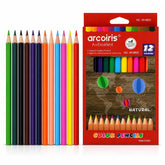 Arcoiris AR-8802 12 Colors Non-Toxic Colored Pencil Set, Break-Resistant Color Cores, Easy Sharpen Wooden Drawing & Sketching Pencils for Kids, Students, School, Office & Home