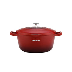 Daewoo Granite Casserole with Lid - Size 24 cm - Red