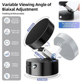 حامل هاتف مغناطيسي يعمل بالشفط الفراغي مع دوران 360 درجة وقبضة قوية عالمية للوحة القيادة والزجاج الأمامي للسيارة