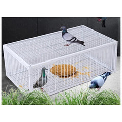 Humane Multi-Entry Bird Capture Cage with 4 One-Way Entrances, Anti-Escape Angled Bars, Top Access Door & Rust-Resistant Metal Construction for Pigeons & Small Birds