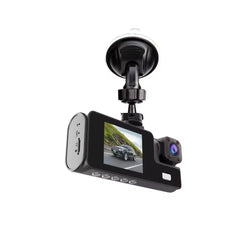 1080P Full HD 3 Channel Car Dash Camera with Front, Cabin & Rear Recording, 140° Wide Angle, Infrared Night Vision, G-Sensor, Motion Detection & Parking Monitor