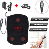 Premium Mini Robotic Heated Back Massage Cushion with 3 Massage Motors, 8 Massage Modes, RC Controller, Home & Car Power Adapter for Office, Travel & Daily Relaxation