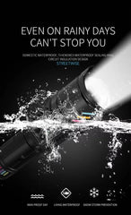 Multifunctional LED Emergency Flashlight with Built-in Bluetooth Speaker, 2000LM Bright Torch, 5400mAh Rechargeable Battery & Waterproof Design