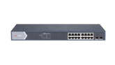 محول PoE غير مُدار من Hikvision بـ 16 منفذ جيجابت