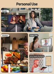 24” Touchscreen FHD Smart TV with Stand, Android 13, 6GB RAM + 64GB Storage, MediaTek MT8788 chipset with integrated GPU, 8MP Camera, 10000mAh Battery, Multi-Swivel Rotation & Remote