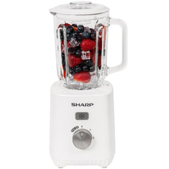 Sharp Glass Blender with 1 Mill 600 Watts 1.5 Liters, White - EM-TK61-W3