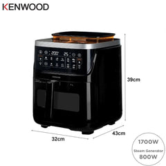 Kenwood Air Fryer & Steamer (3-in-1) with Window 7L, Black - HFS92.000BK
