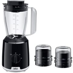 Braun PowerBlend Blender with 2 Mill 1.2 Liters 600 Watts, Black - JB1023-BK