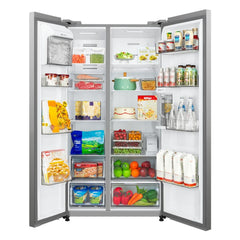 Midea 681 Liters Side by Side Refrigerator, Silver - MDRS925CIE46M