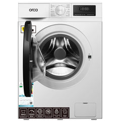 Orca Front Load Washing Machine 8KG 1200RPM BLDC, White - OR-TWF80EW