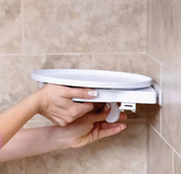 Instahang Rotating 360° Shelf Suction Corner Holder for Bathroom & Kitchen with Water Freeflow Desig
