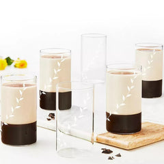 Borosil Vision Glass Set of Six - 350ml | White Krip Clear Lightweight Heat-Resistant Everyday Drinking Glasses