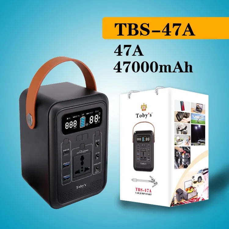 Toby's Portable Power Station with Fast Charging, Car Jump Starter, and Multiple Charging Options - 47000mAH capacity