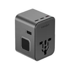 Energea Travelworld 3-Port USB-C and 2-Port USB-A 45W PD Travel Adapter - Gunmetal