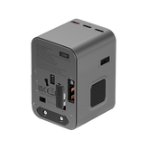 Energea Travelworld 3-Port USB-C and 2-Port USB-A 45W PD Travel Adapter - Gunmetal