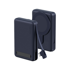 Energea MagPac Pro Plus MagSafe 10000mAh Power Bank Built-In USB-C Cable With Built In Stand - Blue