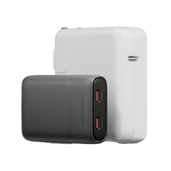 Energea TravelWorld Edge 65 2 Port USB-C 65W Travel Adapter - Gunmetal
