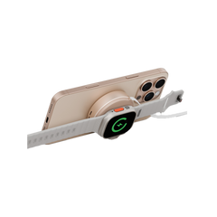 Energea MagDuo Arc 2 In 1 MagSafe Charger With Apple Watch Charger With Retractable USB-C Cable - Gold