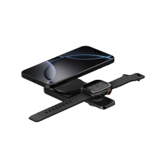 Energea MagDuo 2 IN 1 Foldable Magsafe Fast Wireless Charger - Gunmetal