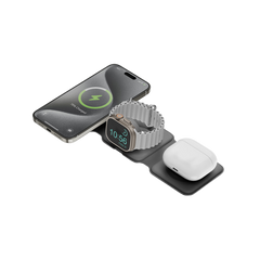 Bazic GoMag Trio Plus 3 in 1 15W Elevated Foldable Charger - Grey