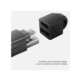 Bazic GoCharge Alucable 4 in 1 Input USB-A and USB-C to Output USB-C and Lightning Cable 1m - Black