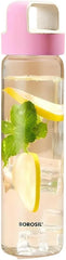 Borosil Neo 550ml Borosilicate Glass Water Bottle with Leakproof Airtight Lid, Fridge Safe Wide Mouth Clear Bottle