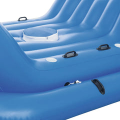 Bestway Rock-N-Shade Inflatable Floating Island for 4 Adults with Canopy, Built-in Cooler, Music Sound Box & Swim-Up Balance Ring – 2.72m x 1.96m