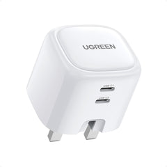 UGREEN USB-C Fast Charger 2-Port 40W UK -folding foot CD243 - White