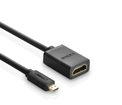 UGREEN Micro HDMI Male to HDMI Female Adapter Cable 22cm (Black)
