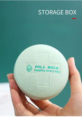 Round Travel Pill Organizer with 4 Compartments