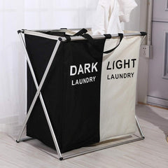 Laundry Basket Two-Grid Dark -Light