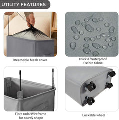 Laundry Basket One-Grid-Grey