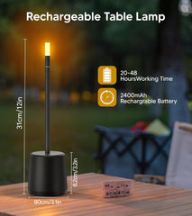 Touch Sensor Bar Table Lamp Rechargeable:Light-Black