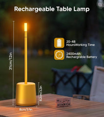Touch Sensor Bar Table Lamp Rechargeable:Light-Gold