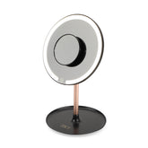 Desktop Makeup Mirror with 5X Magnify magnet small mirror:Black