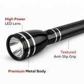 مصباح يدوي LED ممتاز قابل لإعادة الشحن GHS DC-190PRO، مصباح يدوي LED من نوع CREE بقوة 5 واط، بطارية 2000 مللي أمبير، شعاع فائق المدى، ضوء طوارئ مقاوم للماء مع شاحن