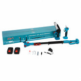 3-in-1 Cordless Electric Pruning Shear & 6 Inch Mini Chainsaw with Telescopic Pole, 400W Motor, Dual 48VF Li-ion Batteries, High Hardness Quenched Chain, Adjustable Chain Tension, Garden Tree Pruning Kit with Charger, Sharpening Stone & Tool Set