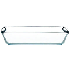 Borosil Rectangular Clear Glass Baking Dish, Microwave Oven Safe Cookware for Baking Serving and Food Preparation