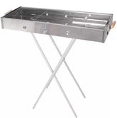 Foldable Portable Barbeque Grill Chrome Plated Stand with for Outings, Camping, Picnics and Vacations