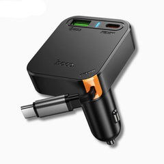 شاحن سيارة HOCO NZ18 Guardian PD65W مع كابل قابل للسحب
