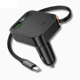 شاحن سيارة HOCO NZ18 Guardian PD65W مع كابل قابل للسحب