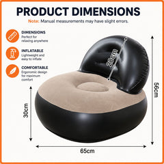 Leedsooy Baby Size Inflatable Sofa Chair with Supportive Backrest, High-Resilience Sponge, Soft-Touch Seat & Airtight Valve for Indoor, Camping & Vacation Use