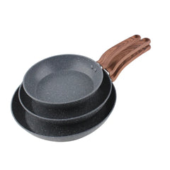 OSFE Premium 3-Piece Granite Non-Stick Fry Pan Set (20, 24, 28cm)