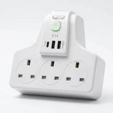 2500W Smart Power Wall Socket Adapter with 3 Universal AC Outlets, 2 USB Ports, 1 Type-C Fast Charging Port, 10A Heavy Duty Multi Plug, Power Switch & Flame Retardant Safety Design