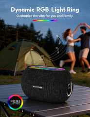 RAVPower RP-SK002 Portable Bluetooth Speaker 12W with RGB Light – IPX4 Water Resistant, TWS