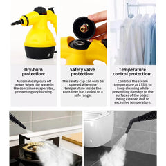 1000W High Pressure Handheld Steam Cleaner with 9 Accessories, High Temperature Multipurpose Steam Cleaning Machine for Kitchen, Bathroom, Glass, Upholstery, Carpet & Car Interior